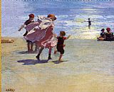 Edward Henry Potthast Canvas Paintings - Brighton Beach